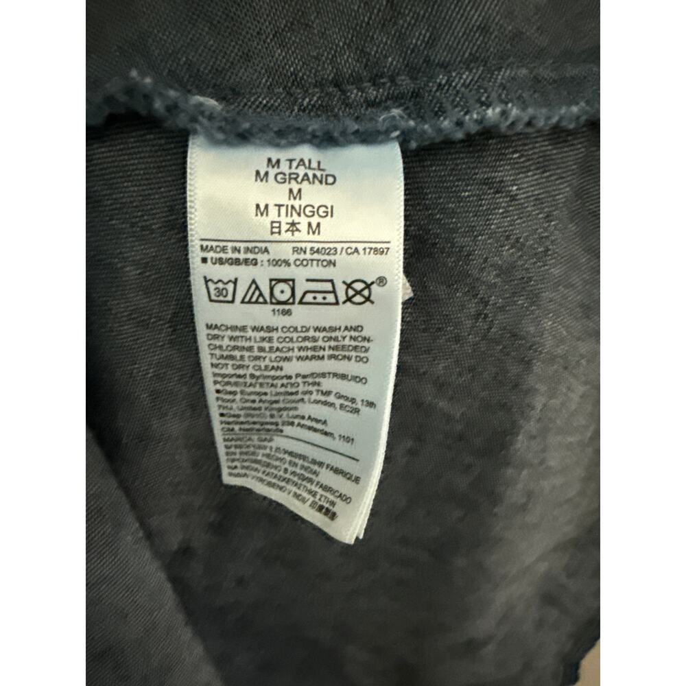 GAP Smocked Denim Mini Dress Dark Wash Size Medium Tall - Picture 12 of 12